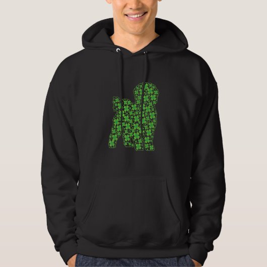 Funny St Patrick S Day Maltese Dog Shamrock Irish Hoodie (Voorkant)