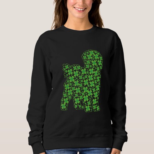 Funny St Patrick S Day Maltese Dog Shamrock Irish Trui (Voorkant)