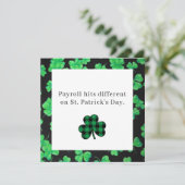 Funny St Patrick’s Day Payroll Card for Coworkers Feestdagenkaart (Staand voorkant)