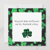Funny St Patrick’s Day Payroll Card for Coworkers Feestdagenkaart (Voorkant)