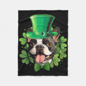 Funny St Patricks Boston Terrier Fleece Deken (Voorkant)