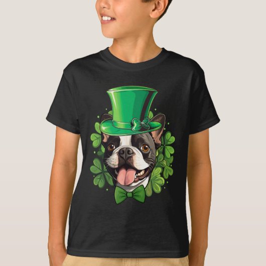 Funny St Patricks Boston Terrier  T-shirt (Voorkant)