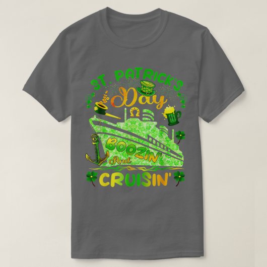 Funny St Patricks Day 2023 Cruise Boozing T-shirt (Design voorkant)