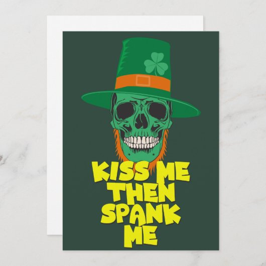 Funny St Patricks Day 2023... Kus me dan... Feestdagenkaart (Voorkant / Achterkant)