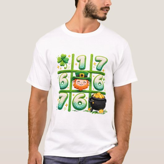 Funny St Patricks Day 6 7 Heart Tic Tac Toe T-shirt (Voorkant)