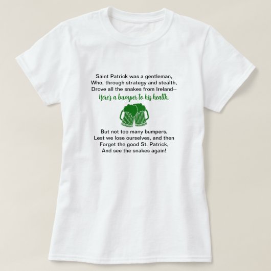 Funny St. Patrick's Day Beer Drink T-shirt (Design voorkant)