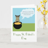 Funny St. Patrick's Day Card met kat Kaart (Gele Bloem)