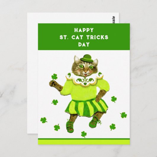 Funny St. Patrick's Day Cat Briefkaart (Voorkant / Achterkant)