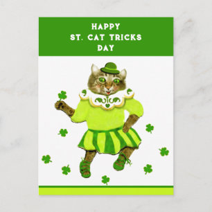 Funny St. Patrick's Day Cat Briefkaart