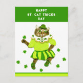 Funny St. Patrick's Day Cat Briefkaart (Voorkant)