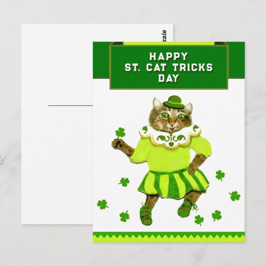 Funny St. Patrick's Day Cat Briefkaart (Voorkant / Achterkant)