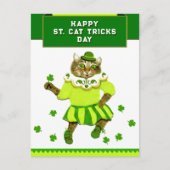 Funny St. Patrick's Day Cat Briefkaart (Voorkant)
