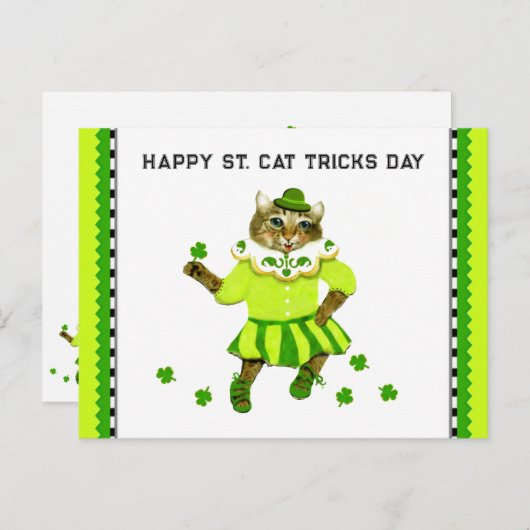 Funny St. Patrick's Day Cat Briefkaart (Voorkant / Achterkant)