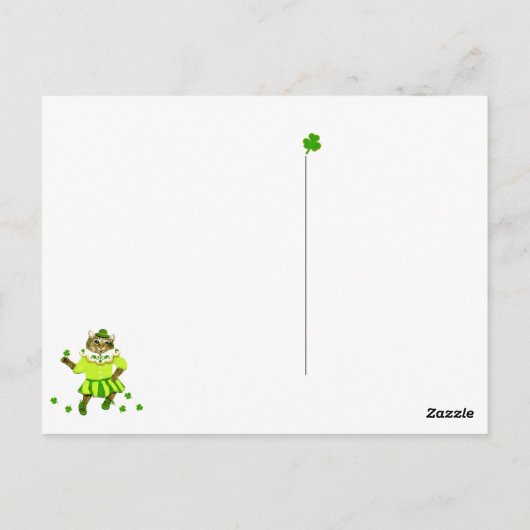 Funny St. Patrick's Day Cat Briefkaart (Achterkant)