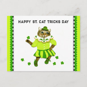 Funny St. Patrick's Day Cat Briefkaart