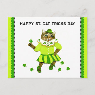 Funny St. Patrick's Day Cat Briefkaart