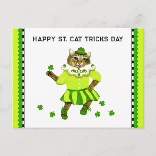 Funny St. Patrick's Day Cat Briefkaart (Voorkant)