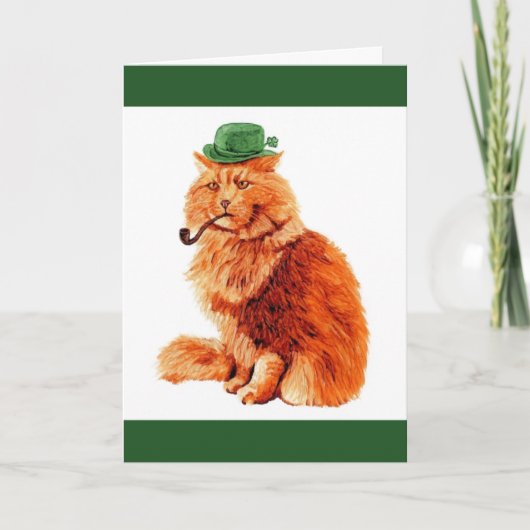 Funny St. Patricks Day Cat Kaart (Voorkant)
