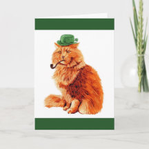 Funny St. Patricks Day Cat Kaart