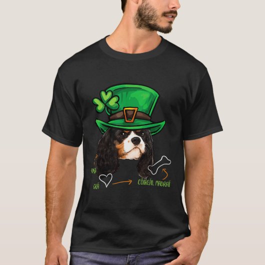 Funny St Patricks Day Cavalier King Charles Spanie T-shirt (Voorkant)