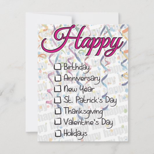 Funny St Patricks Day Checkbox Card Feestdagenkaart (Voorkant)