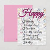Funny St Patricks Day Checkbox Card Feestdagenkaart (Voorkant / Achterkant)