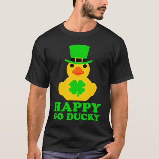 Funny St Patrick's Day Cool Rubber Duck Hat Four L T-shirt (Voorkant)