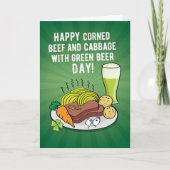 Funny St. Patrick's Day Corned Beef and Cabbage Kaart (Voorkant)