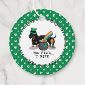 Funny St. Patrick's Day Dachshund (zwart-wit) Bedankjes Labels (Voorkant)