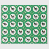 Funny St. Patrick's Day Dachshund (zwart-wit) Cadeaupapier (Vlak)