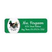 Funny St. Patrick's Day Dachshund (zwart-wit) Etiket (Voorkant)
