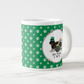 Funny St. Patrick's Day Dachshund (zwart-wit) Grote Koffiekop (Voorkant rechts)