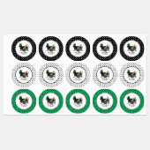 Funny St. Patrick's Day Dachshund (zwart-wit) Labels (Vel)