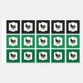 Funny St. Patrick's Day Dachshund (zwart-wit) Labels (Vel)