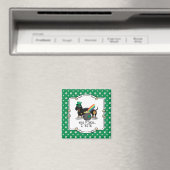 Funny St. Patrick's Day Dachshund (zwart-wit) Magneet (Insitu (Vaatwasser))