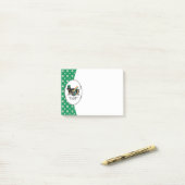 Funny St. Patrick's Day Dachshund (zwart-wit) Post-it® Notes (Op bureau)