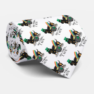 Funny St. Patrick's Day Dachshund (zwart-wit) Stropdas