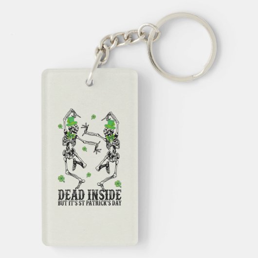 Funny St. Patrick's Day | Dead Inside | Skeletons Sleutelhanger (achterkant)