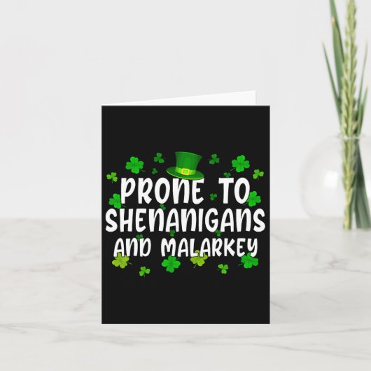 Funny St Patricks Day, die aan de Shenanigans en a Kaart (Voorkant)