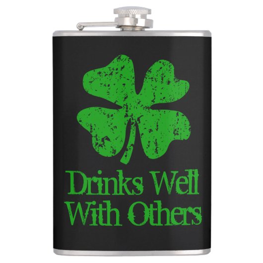 Funny St Patrick's Day drink citaat 8 oz kolf Heupfles (Voorkant)