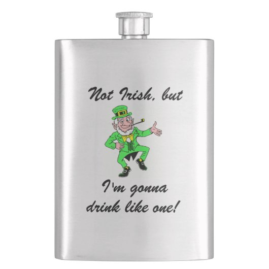 Funny St. Patrick's Day Drink Leprechaun Heupfles (Voorkant)