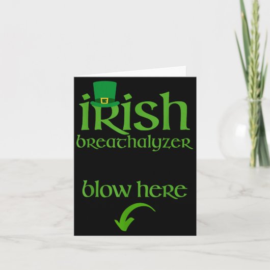 Funny St Patricks Day Drinking Irish Breathalyzer Kaart (Voorkant)
