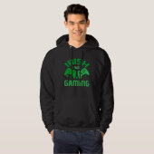 Funny St Patricks Day Gaming Irish I Was Gaming Fo Hoodie (Voorkant volledig)