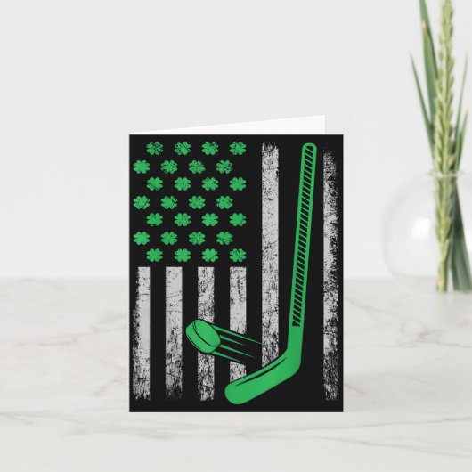 Funny St Patricks Day Gif Irish American Hockey Fl Kaart (Voorkant)