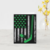 Funny St Patricks Day Gif Irish American Hockey Fl Kaart (Gele Bloem)