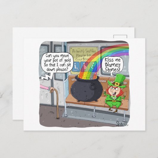 Funny St. Patrick's Day Gift of Kaart - Leprechaun (Voorkant / Achterkant)