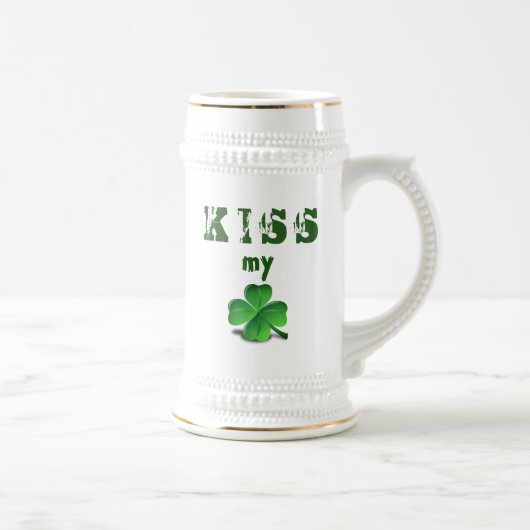 Funny St Patricks Day Green Shamrock Beer Stein Bierpul (Rechts)