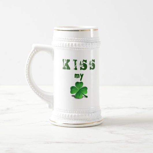 Funny St Patricks Day Green Shamrock Beer Stein Bierpul (Links)