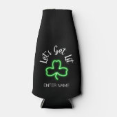Funny St Patricks Day Green Shamrock Personalized Flesjeskoeler (Voorkant)