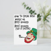 Funny St Patricks Day Irish Accent  Feestdagenkaart (Staand voorkant)